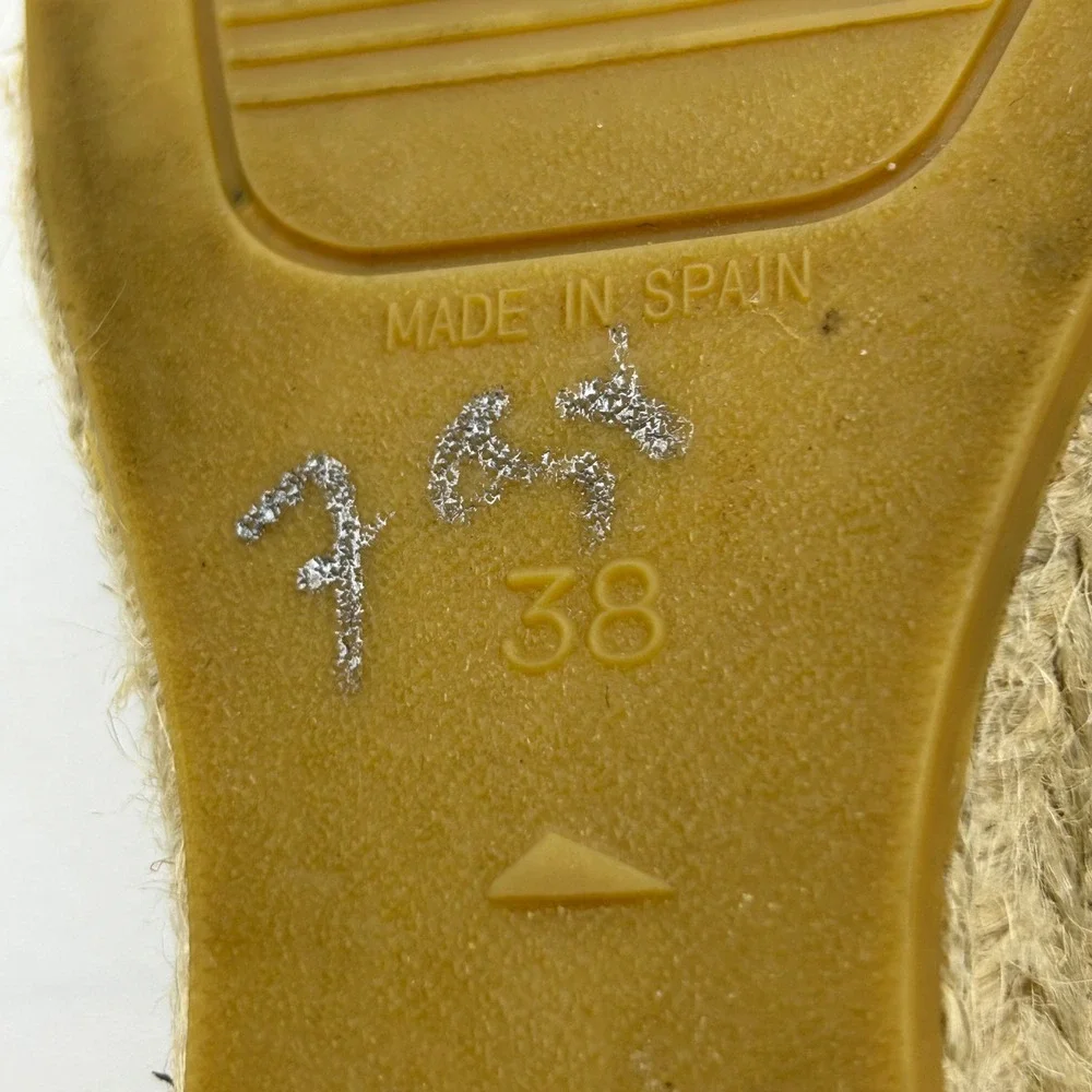 Kanna Espadrille Wedge Sandals Womens 38 Gold Metallic Beaded Boho Summer‎ Chic